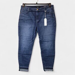 Sanctuary Curve Social Standard Step Hem Skinny Ankle Jeans 18W Elysian Blue NWT